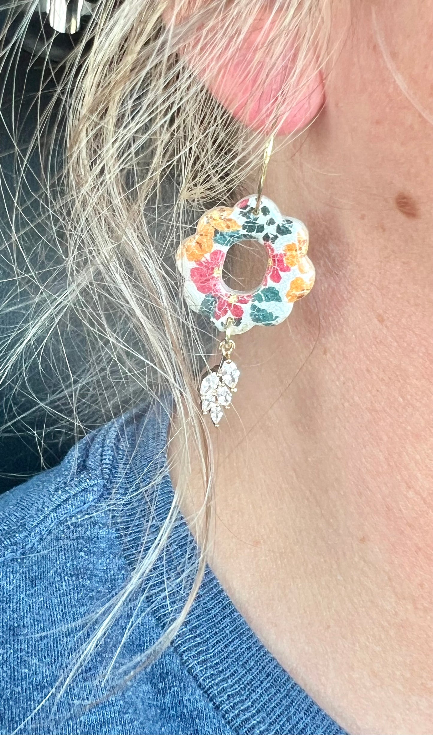 Victorian Wallpaper Dangles (on a hoop)